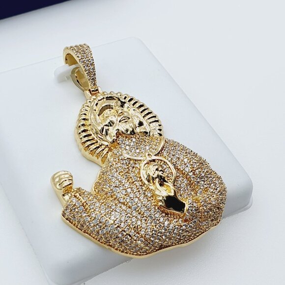 14K Gold Plated Cubic Zircon Pendant, EVBRS648 - Picture 8 of 11